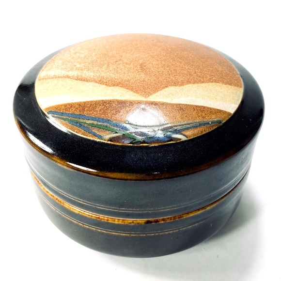Rob Wiedmaier Art Studio Pottery Jar Missouri Artist Lidded Canister - Picture 1 of 15